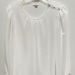 J Crew Factory Button-Neck With Ruffles